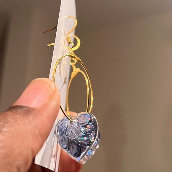 Sequin & Gloss Hoop Artesian Handcrafted Earrings - Picture 6 of 6